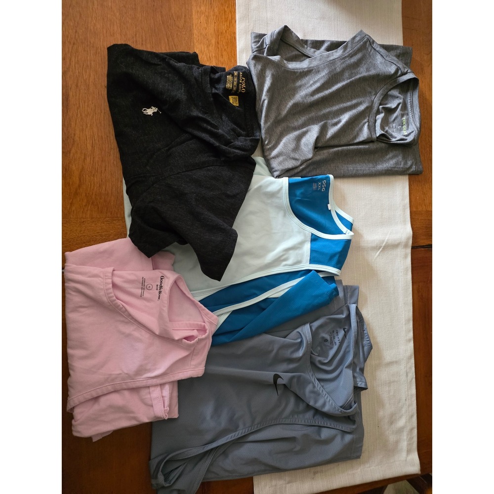 Mens Activewear Bundle Nike Polo Ralph Lauren DSG Tek Gear Goodfellow XL XXL 5pc